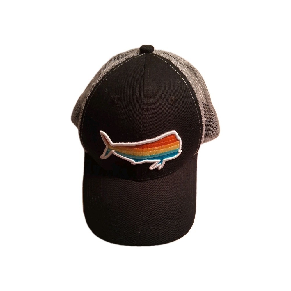 Mahi Mahi Fish Men's Hat One Size Fits All Colorful Embroidery Black Adjustable - Picture 8 of 8